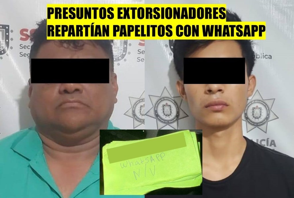 Un simple papel, su método de extorsión: Detienen a dos en&nbsp;Coatzacoalcos